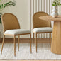 Rattan Curved Back Dining Chairs Set Of 2