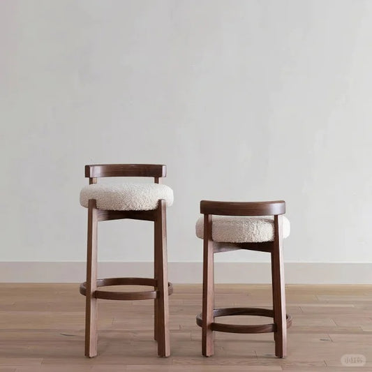 Elegant Wooden Bar Stool with Plush Cushioning