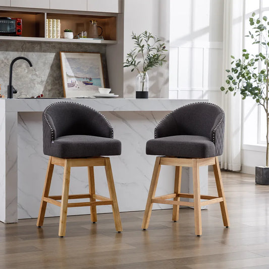 Modern Minimalist 360 Degree Swivel Bar Stools Set of 2