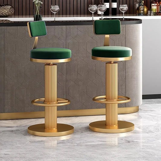 41.34" Modern Luxury Green Swivel Bar Stools Set of 2