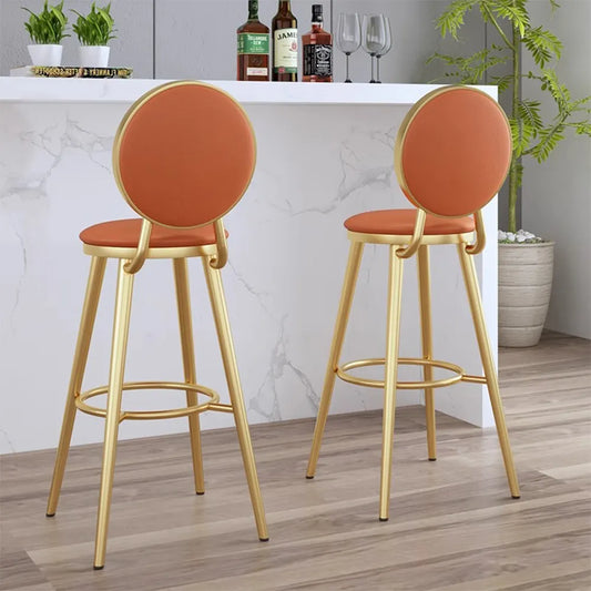 41.34" Modern Luxury Orange Bar Stools Set of 2