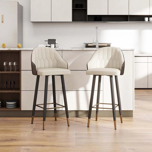 39.37" Modern Beige Bar Stools Set of 2