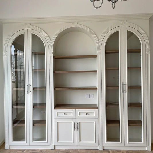 Rustic Wooden Cabinet with Carved Floral Details