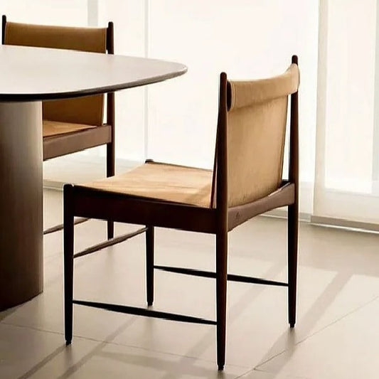 Contemporary Wooden Dining Chair with Upholstered Seat