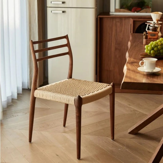 Contemporary Wooden Dining Chair with Geometric Design