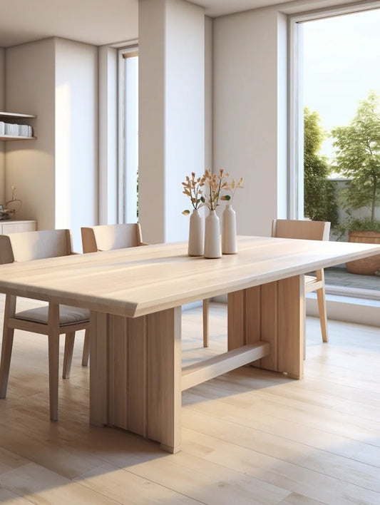 Elegant Solid Wood Dining Table Set with Modern Design Elements