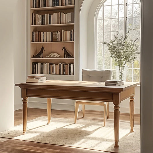 Rustic Wooden Dining Table with Tapered Legs